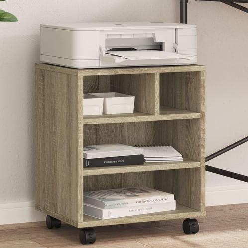 vidaXL Printerkastje met wielen 41x32x48 cm sonoma, Computers en Software, Printers, Nieuw, Verzenden