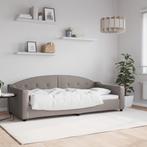 vidaXL Slaapbank 90x200 cm stof taupe, 90 cm, Eenpersoons, Verzenden, Nieuw