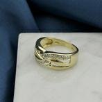 Gouden ring met diamant 0,08 ct., Gebruikt, Overige kleuren, Ophalen of Verzenden, 17 tot 18