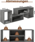 COSTWAY Tv-kast, 2-delig, vrije combinatie, televisietafel v, Huis en Inrichting, Kasten | Televisiemeubels, Verzenden, Zo goed als nieuw