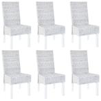 vidaXL Eetkamerstoelen 6 st kubu rattan en mangohout, Huis en Inrichting, Stoelen, Verzenden, Nieuw, Bruin