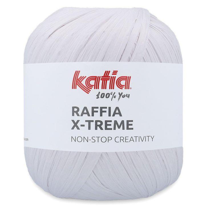 Katia Raffia X-Treme - 100 Wit - Biologische Viscose Lintg, Hobby en Vrije tijd, Breien en Haken, Ophalen of Verzenden