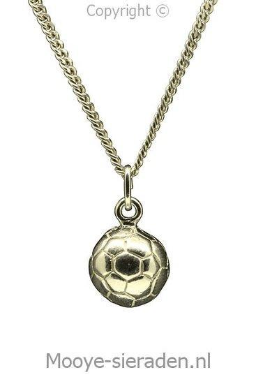 Gouden Voetbal massief ketting hanger, Sieraden, Tassen en Uiterlijk, Kettinghangers, Verzenden