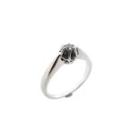 Witgouden solitair ring met diamant 0,09 ct., Gebruikt, Overige kleuren, Ophalen of Verzenden, 17 tot 18