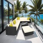 Wicker loungeset met aluminium frame Marbella - zwart, Tuin en Terras, Verzenden, Nieuw