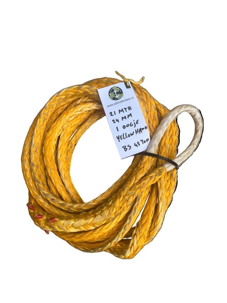 Hawk-Line Touw UHMWPE 21 Mtr 24 mm 45 Ton 1 Oogje mooring..., Watersport en Boten, Accessoires en Onderhoud, Nieuw, Verzenden