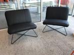 leren fauteuils zonder armleuning met kruisframe - zwart le, Huis en Inrichting, Nieuw, Ophalen of Verzenden, 75 tot 100 cm, Industrieel
