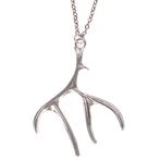 Ketting Zilverkleurig 55cm - Hanger Gewei zilverkleurig 5x4c, Ophalen of Verzenden, Nieuw