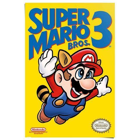 Reinders! Poster Super Mario Bros 3 - NES cover, Huis en Inrichting, Woonaccessoires | Schilderijen, Tekeningen en Foto's, Nieuw
