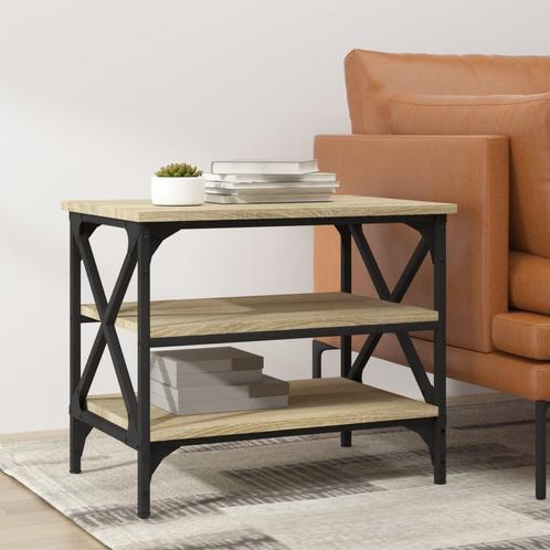 vidaXL Bijzettafel 55x38x45 cm bewerkt hout sonoma, Huis en Inrichting, Tafels | Salontafels, 50 tot 100 cm, Nieuw, Overige houtsoorten