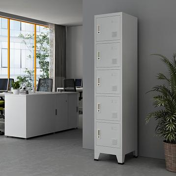 [en.casa] Lockerkast Joroinen 180x38x45 cm staal met 5 deure beschikbaar voor biedingen