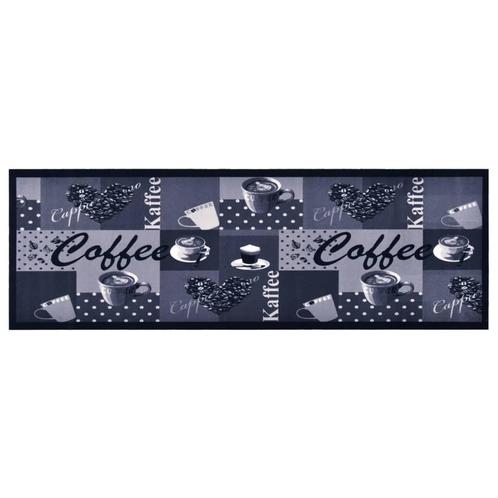 vidaXL Keukenmat wasbaar Coffee 60x300 cm blauw, Tuin en Terras, Deurmatten, Nieuw, Verzenden