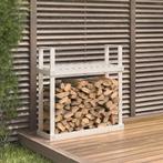 vidaXL Haardhoutrek 110x35x108,5 cm massief grenenhout wit, Huis en Inrichting, Verzenden, Nieuw