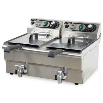 HCB Dubbele friteuse - 2 x 10 liter - 2 x 230V - RVS beschikbaar voor biedingen