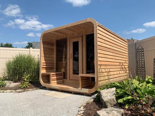 Luna Buitensauna Cedar etagebanken Canada Modern Design EPDM, Sport en Fitness, Sauna, Fins of Traditioneel, Complete sauna, Nieuw