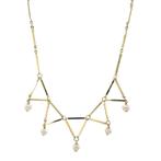 Gouden choker met parels 14 karaat, Verzenden, Zo goed als nieuw, Wit, Goud