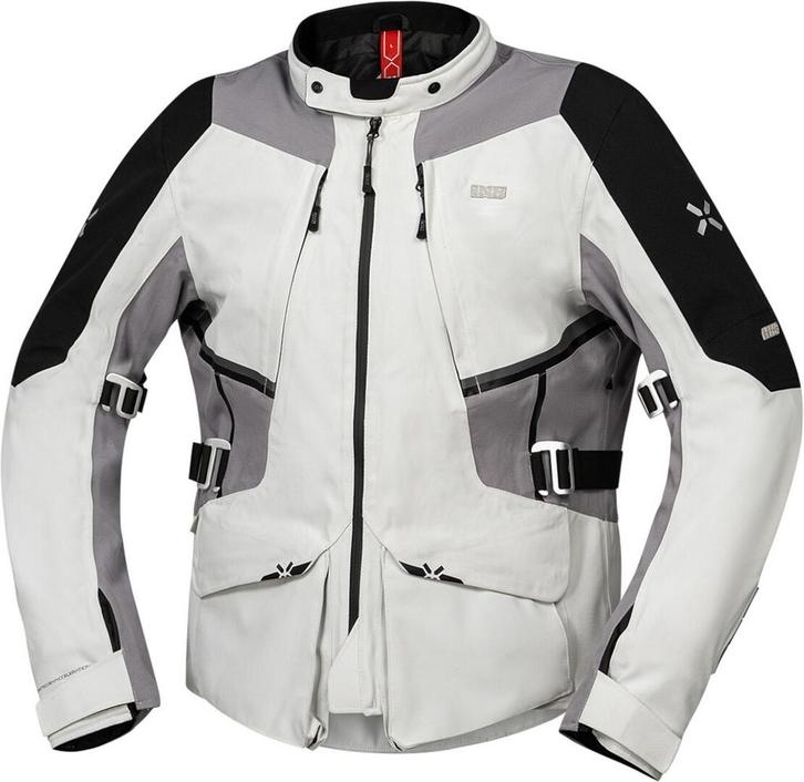 IXS Tourster-STX 1.0 Waterdichte Grijs Textiele Motorjas, Motoren, Kleding | Motorkleding, Heren, Nieuw met kaartje, Jas | textiel