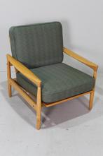 Vintage fauteuil Erik Wørts eiken, groen, Hout, Minder dan 75 cm, Vintage, Zo goed als nieuw