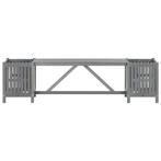 Tuinbank met 2 plantenbakken 150 cm massief acaciahout grijs