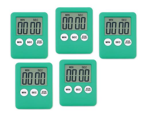 Set van 5 digitale timers, kookwekkers, alarmklokken groen, Doe-het-zelf en Verbouw, Gereedschap | Handgereedschap, Nieuw, Ophalen of Verzenden
