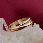 Tricolor gouden trinity ring, 18 tot 19, Gebruikt, Overige kleuren, Ophalen of Verzenden