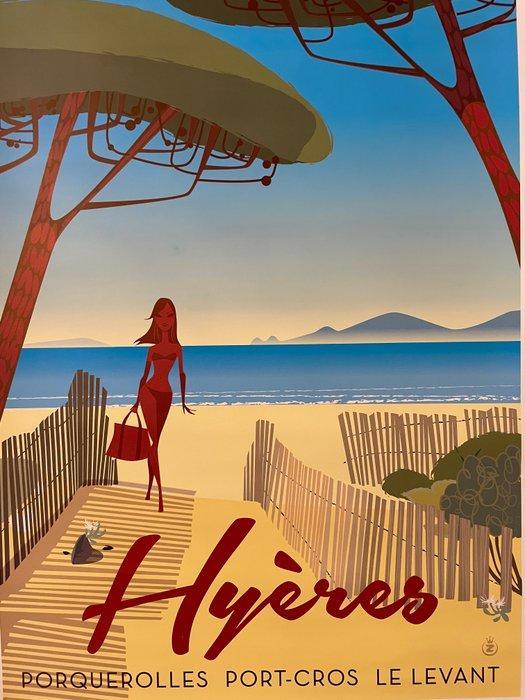 Monsieur Z - Affiche de Tourisme Hyères - La Plage des, Antiek en Kunst, Kunst | Designobjecten