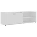 Tv-kast Wit Bewerkt Hout - OP = OP! - Ruime Opbergruimte,..., 100 tot 150 cm, Nieuw, Ophalen of Verzenden, Minder dan 100 cm