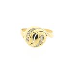 Gouden ring met diamant | 0,09 ct. (vintage ring, geelgoud), Gebruikt, Overige kleuren, Ophalen of Verzenden, 17 tot 18
