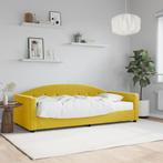 vidaXL Slaapbank met matras 90x200 cm fluweel geel, 90 cm, Eenpersoons, Verzenden, Nieuw