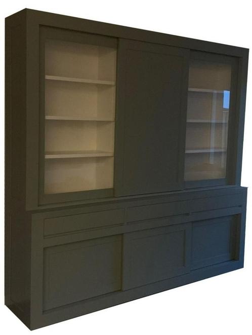 Buffetkast Engels groen Assen 260 x 240cm dichte middendeur, Huis en Inrichting, Kasten | Buffetkasten, Ophalen of Verzenden