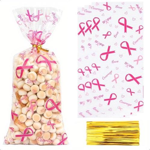 Fako Bijoux® - Uitzeelzakjes Pink Ribbon - 12.5x27.5cm - 50, Diversen, Cadeauverpakkingen, Verzenden