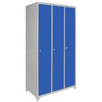 Lockerkast Metaal - Blauw - Driedeurs - 50 cm D x 90 cm B x, Verzenden