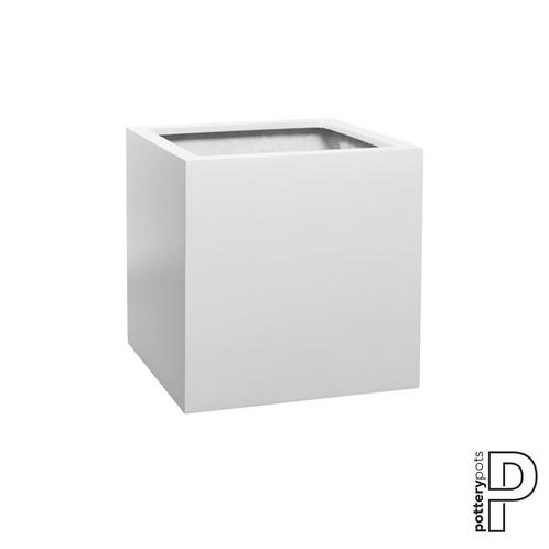 Plantenbak Block - Mat wit (L)50 x (B)50 x (H)50 cm - (L)50, Tuin en Terras, Planten | Tuinplanten, Ophalen of Verzenden