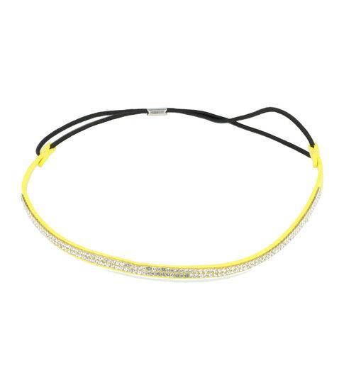 Haarband Smal Glitter Steentjes 2 Rijen Geel, Sieraden, Tassen en Uiterlijk, Uiterlijk | Haarverzorging, Verzenden