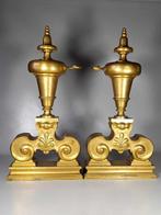 Barbedienne - Vuurbok (2) - Brons - paar haardenijzers