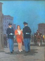 Natali Renato (1883-1979) - Carabinieri in città, Antiek en Kunst, Kunst | Schilderijen | Klassiek