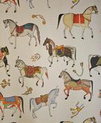 Stof Chevalier met paarden in Hermes-stijl - 300x280cm -, Antiek en Kunst
