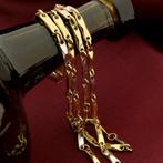 Bicolor gouden schakel ketting | 65 cm (witgoud), Goud, Gebruikt, Ophalen of Verzenden, Overige kleuren