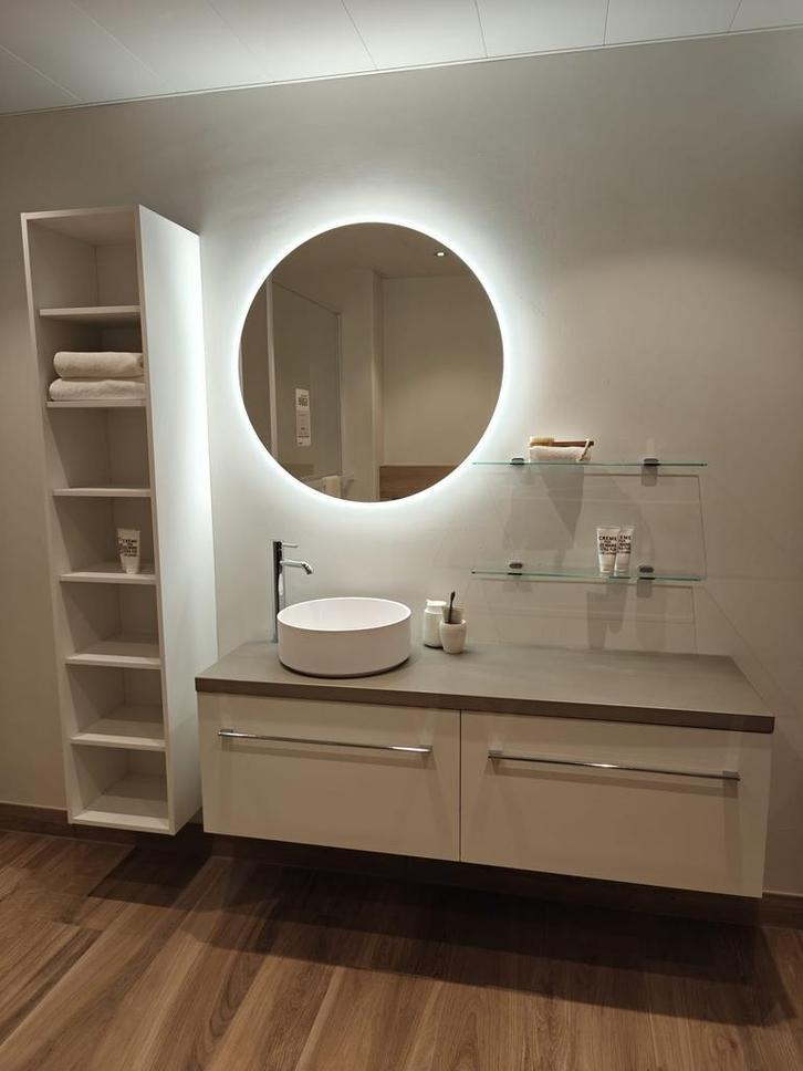 Badmeubel 140cm mat wit met waskom - 0009, Huis en Inrichting, Badkamer | Badkamermeubels, Wastafelkast, Nieuw, Ophalen