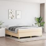 vidaXL Boxspring met matras stof crèmekleurig 180x200 cm, Huis en Inrichting, Eenpersoons, Verzenden, Nieuw, 80 cm