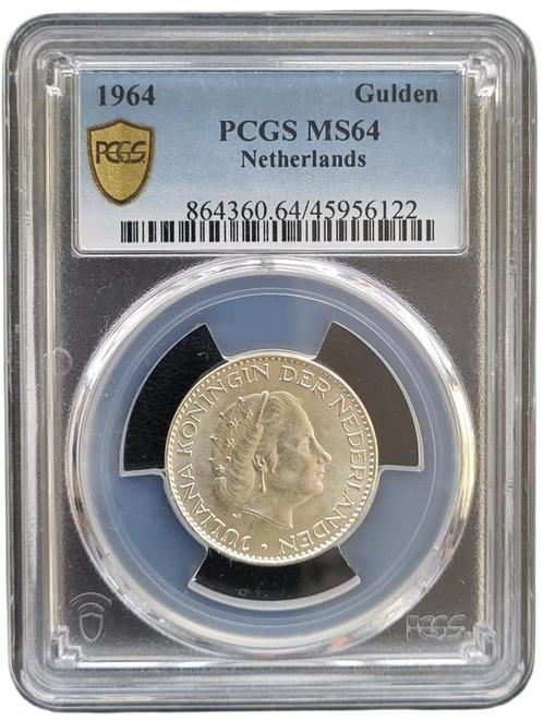 Koningin Juliana zilveren 1 gulden 1964 MS64 PCGS, Postzegels en Munten, Munten | Nederland, Losse munt, 1 gulden, Koningin Juliana