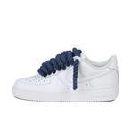 -9% Nike  Nike Air force 1 low rope laces navy custom  maat, Verzenden, Nieuw, Wit