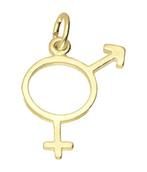Gouden Man-Vrouw teken ketting hanger, Verzenden, Nieuw