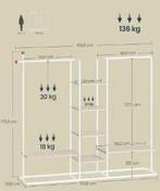 Open Kledingrek met 6 Planken en 2 Stangen – Industrieel Des, Verzenden, Nieuw