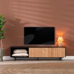 40% Korting: Tv-meubel Ray zwart/blank eiken 180 cm, Huis en Inrichting, Ophalen, Zo goed als nieuw, Industrieel, Scandinavisch, Modern