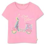 Shirt roze met pailletten scooter  Billieblush Maat 116 116, Meisje, Nieuw, Ophalen of Verzenden