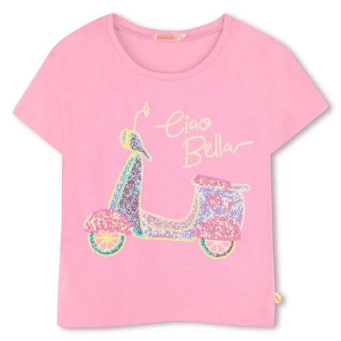 Shirt roze met pailletten scooter  Billieblush Maat 116 116, Kinderen en Baby's, Kinderkleding | Maat 116, Meisje, Nieuw, Shirt of Longsleeve