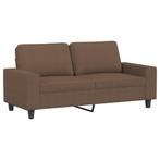 Bruine Stof Bank 140cm - - Tweedekansje! Comfortabel, 150 tot 200 cm, 75 tot 100 cm, Ophalen of Verzenden, Rechte bank