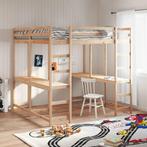 vidaXL Hoogslaper met bureau en ladder massief grenenhout, Huis en Inrichting, Bruin, Verzenden, 140 cm, 200 cm
