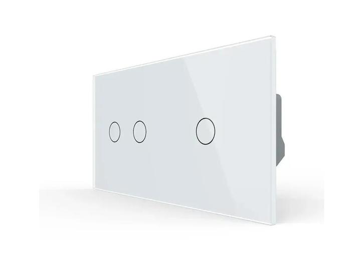 Livolo Touchscreen Schakelaar 2+1 | Wit Glas | Puls |, Doe-het-zelf en Verbouw, Elektra en Kabels, Schakelaar, Nieuw, Ophalen of Verzenden